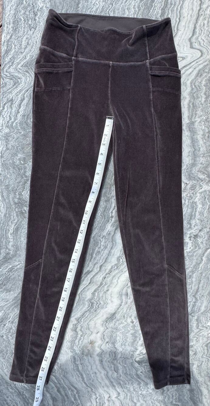 Women's Athleta Velvety Cord High Waisted Leggings, Dark Grey - Size Medium